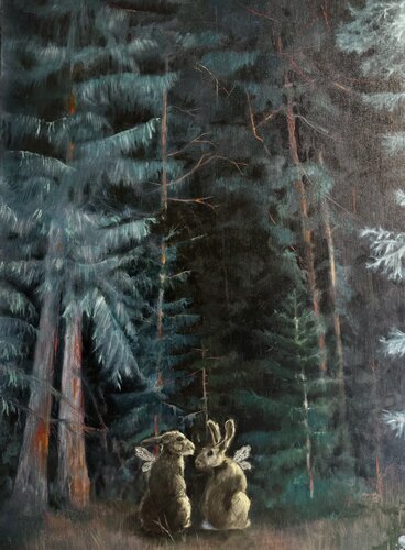 Two Old Friends von Behnaz Larsen, Malerei kaufen auf Singulart