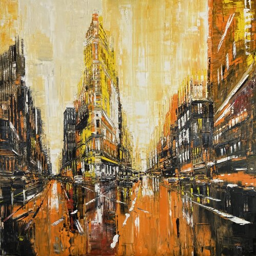 Work in the city di Gregory Goy, Pittura in vendita su Singulart