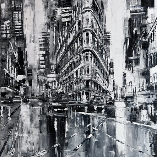 Flatiron Building Manhattan di Gregory Goy, Pittura in vendita su Singulart