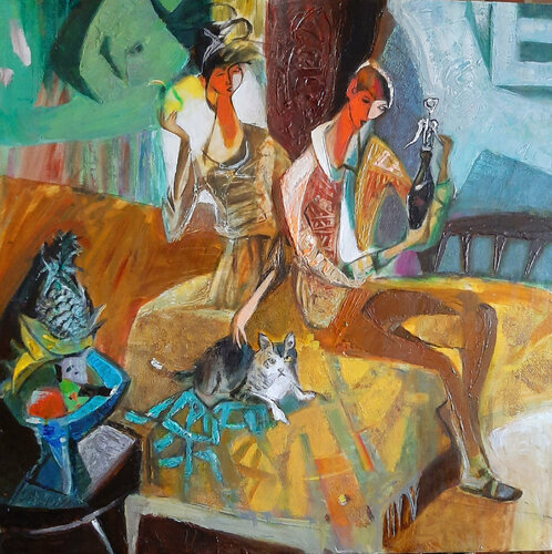 In the interior with pineapple van Galya Didur, Schilderij te koop op Singulart