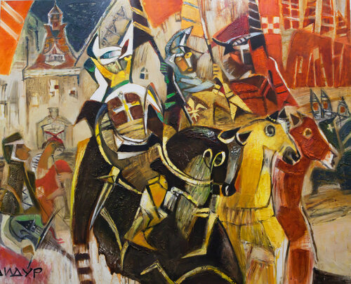 GAMES IN THE MIDDLE AGES von Galya Didur, Malerei kaufen auf Singulart