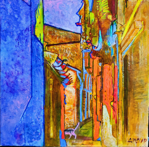 Street in Burano von Galya Didur, Malerei kaufen auf Singulart