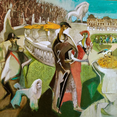 Walk in the Luxembourg Garden van Galya Didur, Schilderij te koop op Singulart