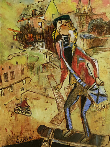 Sunny day in Chartres di Galya Didur, Pittura in vendita su Singulart