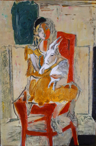 Girl and her rabbit by Galya Didur, Painting for Sale on Singulart