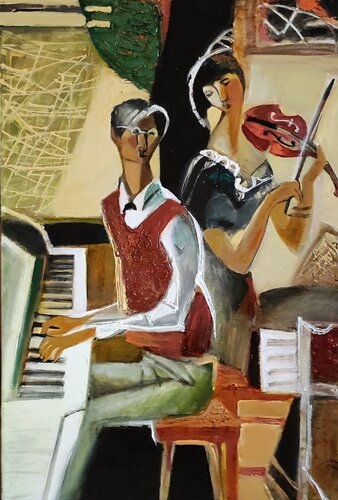 Piano and violin de Galya Didur, Pintura a la venta en Singulart