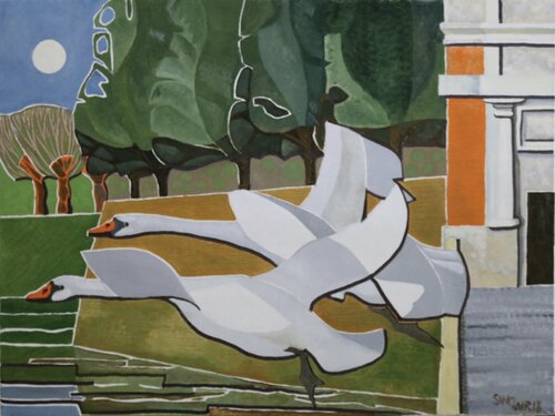 Moon over water by Sinclair Webster, 회화 for Sale on Singulart