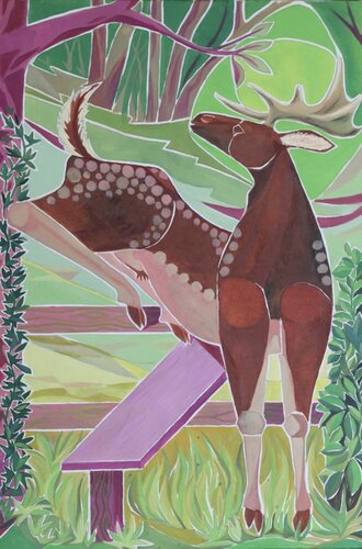 Deer Leap von Sinclair Webster, Malerei kaufen auf Singulart