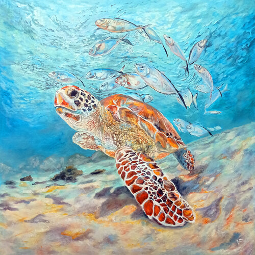 La tartaruga gigante. van Viktoriya Filipchenko, Schilderij te koop op Singulart