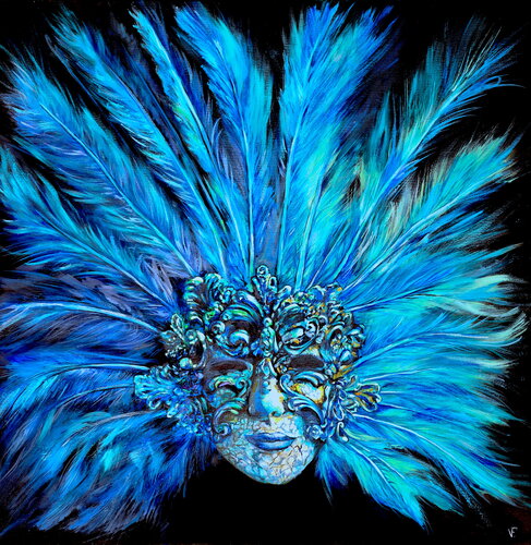 La Maschera Blue. van Viktoriya Filipchenko, Schilderij te koop op Singulart