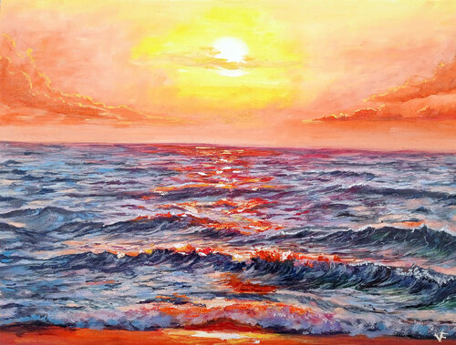 Caldo Tramonto. by Viktoriya Filipchenko, Painting for Sale on Singulart