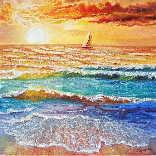 Tramonto colorato. van Viktoriya Filipchenko, Schilderij te koop op Singulart