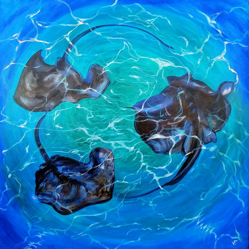 Stingrays. van Viktoriya Filipchenko, Schilderij te koop op Singulart