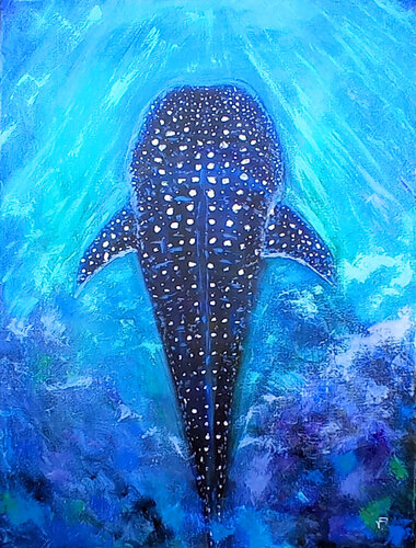 Whale Shark.. van Viktoriya Filipchenko, Schilderij te koop op Singulart