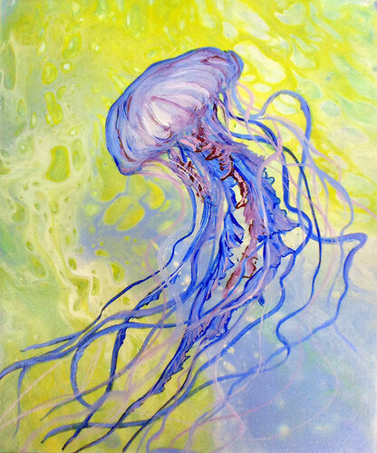 La medusa blu piccola. van Viktoriya Filipchenko, Schilderij te koop op Singulart