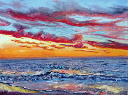 Red Sunset Seascape. Viktoriya Filipchenko