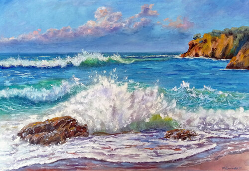 Virginia Beach Ocean Painting. Viktoriya Filipchenko
