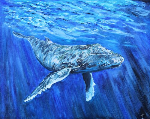 The Blue Whale. von Viktoriya Filipchenko, Malerei kaufen auf Singulart