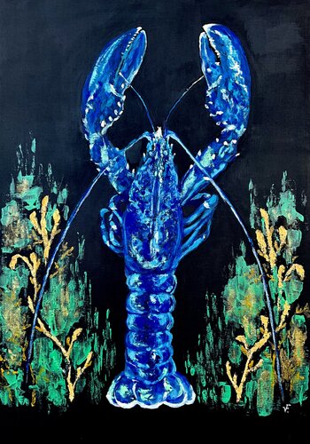 Blue Lobster. by Viktoriya Filipchenko, Painting for Sale on Singulart