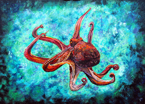 Octopus. van Viktoriya Filipchenko, Schilderij te koop op Singulart
