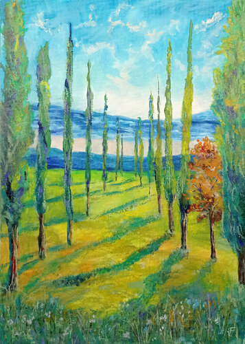 I Cipressi. by Viktoriya Filipchenko, Painting for Sale on Singulart