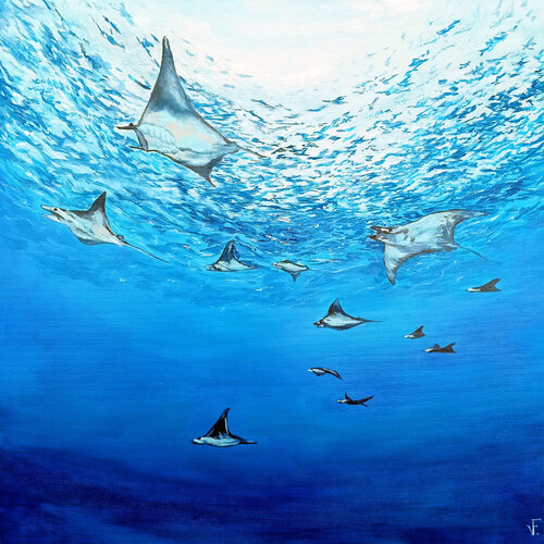 Stingrays. van Viktoriya Filipchenko, Schilderij te koop op Singulart