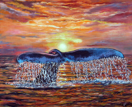 Il tuffo della balena. von Viktoriya Filipchenko, Malerei kaufen auf Singulart