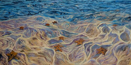 Starfish In Ocean Bottom. de Viktoriya Filipchenko, Pintura a la venta en Singulart