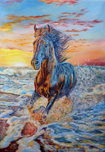 Il Cavallo che corre. de Viktoriya Filipchenko, Pintura a la venta en Singulart