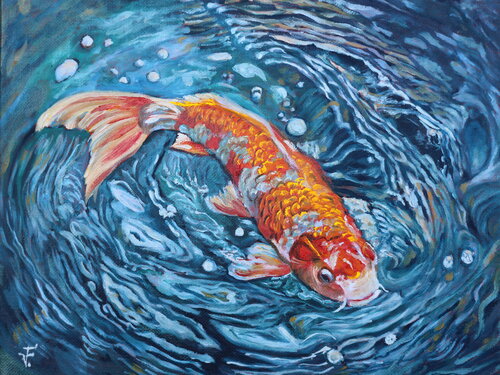 Red Fish. von Viktoriya Filipchenko, Malerei kaufen auf Singulart