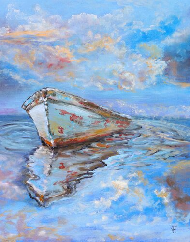Barca solitaria. van Viktoriya Filipchenko, Schilderij te koop op Singulart