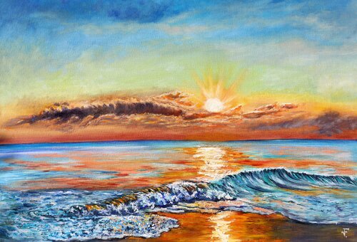 Mare al tramonto. van Viktoriya Filipchenko, Schilderij te koop op Singulart