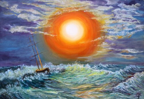 Nel chiaro di Luna. de Viktoriya Filipchenko, Pintura a la venta en Singulart