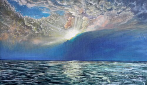 Le nuvole sul mare.. di Viktoriya Filipchenko, Pittura in vendita su Singulart