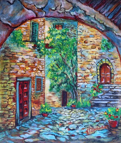La Stradina di Volterra. van Viktoriya Filipchenko, Schilderij te koop op Singulart