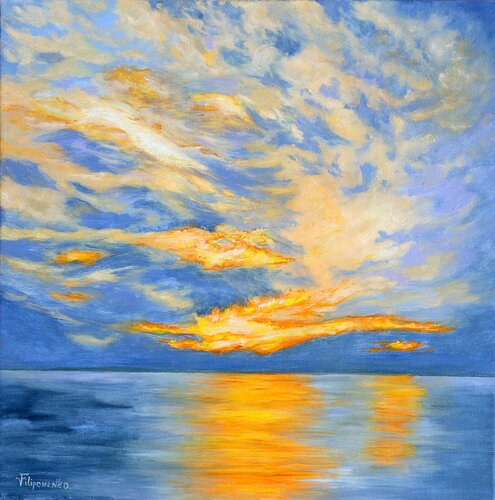 Il cielo al tramonto 2. von Viktoriya Filipchenko, Malerei kaufen auf Singulart