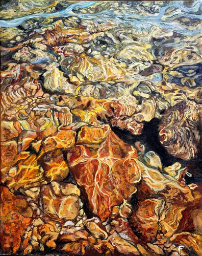 The stones under the water. von Viktoriya Filipchenko, Malerei kaufen auf Singulart