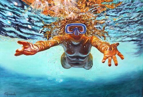 "Let's go swimming!" by Viktoriya Filipchenko, Painting for Sale on Singulart
