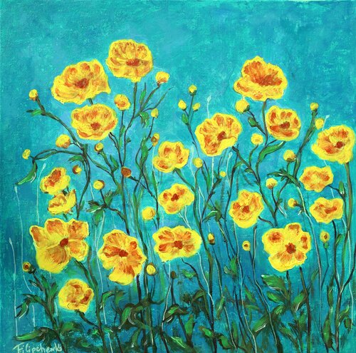 Fiori gialli del campo. par Viktoriya Filipchenko, Peinture en vente sur Singulart