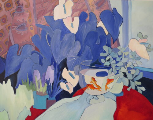 Gold and Blue van Marianne Gabriel, Schilderij te koop op Singulart
