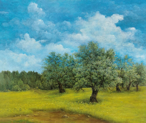 olive trees von nima novik, Malerei kaufen auf Singulart
