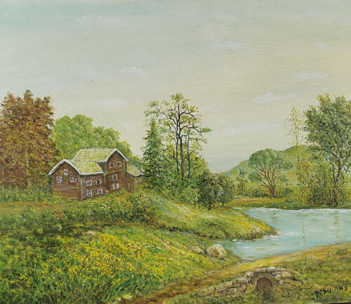 Scandinavian landscape von nima novik, Malerei kaufen auf Singulart