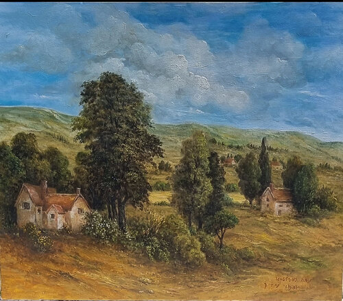 Village van nima novik, Schilderij te koop op Singulart
