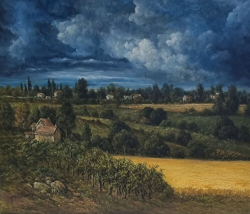 The house in the vineyard van nima novik, Schilderij te koop op Singulart