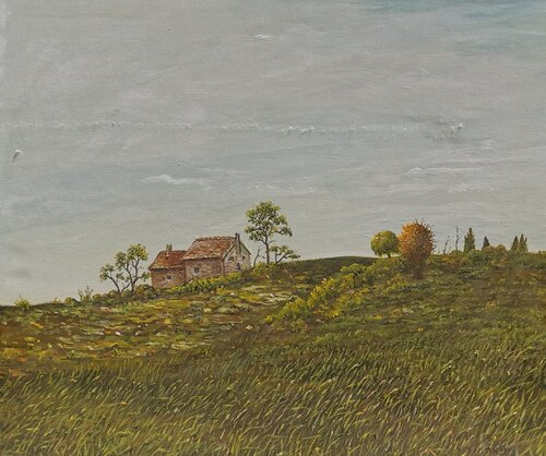 A Small House on the Hill van nima novik, Schilderij te koop op Singulart