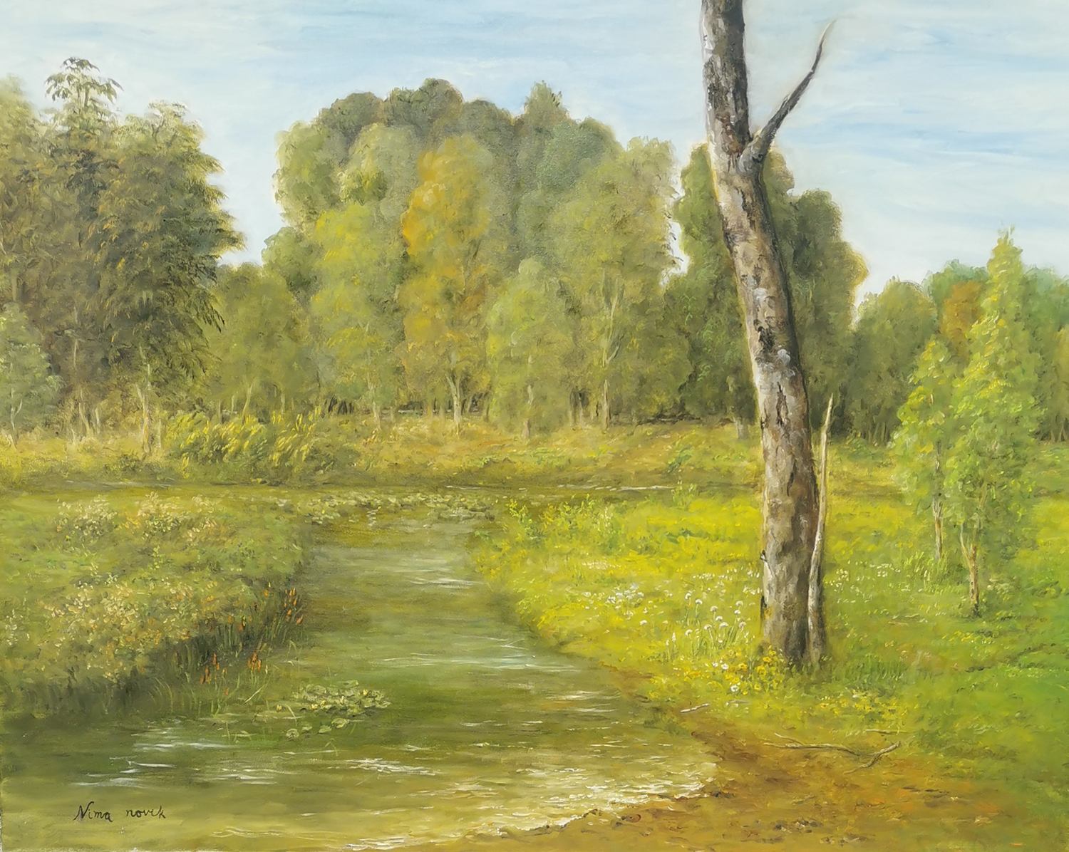 The banks of the stream nima novik Originalgemälde zu verkaufen