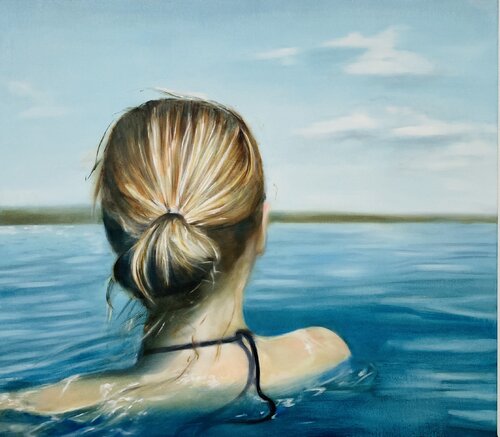 Frau im Wasser de Gudrun Eleonore Siegmund, Pintura a la venta en Singulart