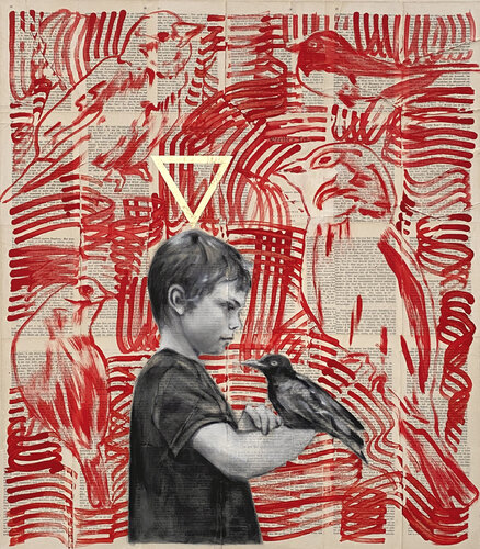Der Junge und der Vogel by Gudrun Eleonore Siegmund, Painting for Sale on Singulart