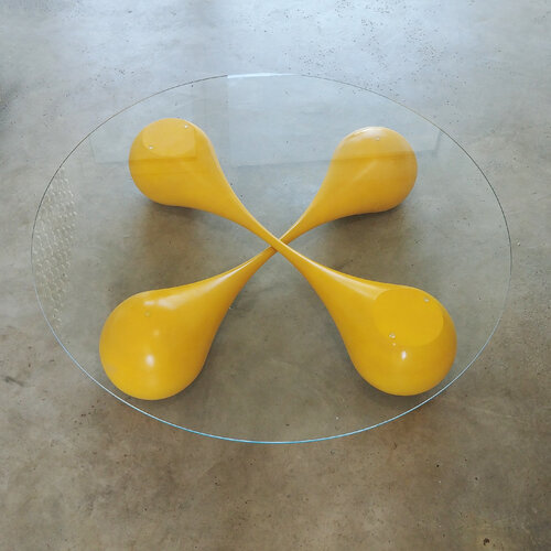 "Untouchables" (yellow/yellow) streamline sculptural coffeetable-base by Jan Paul, Other Media for Sale on Singulart