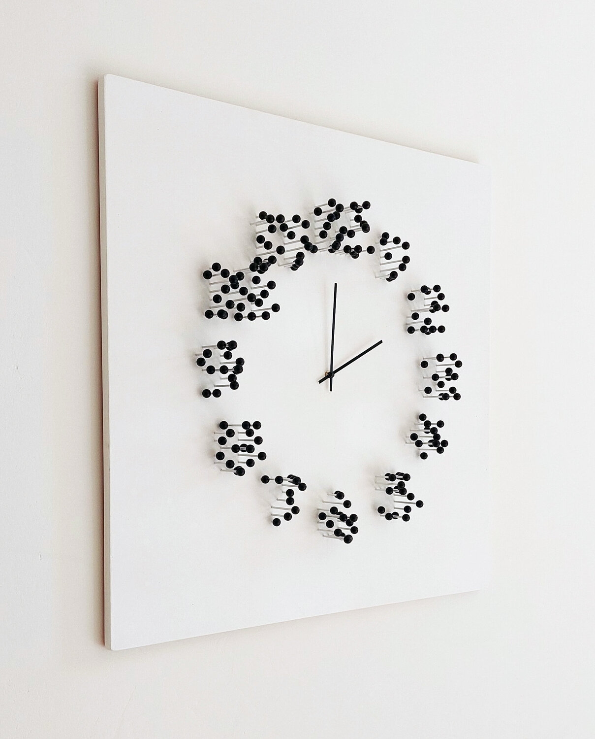 mocap (white black) illusionistic wall clock / wall-sculpture Jan Paul